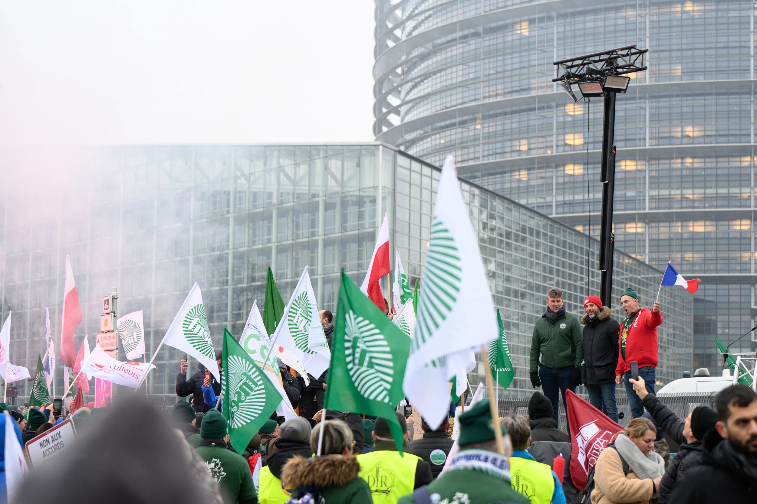 Mobilisation des agriculteurs contre le Mercosur à Strasbourg en 2026, photographie évènement prise par Cyril BECARD