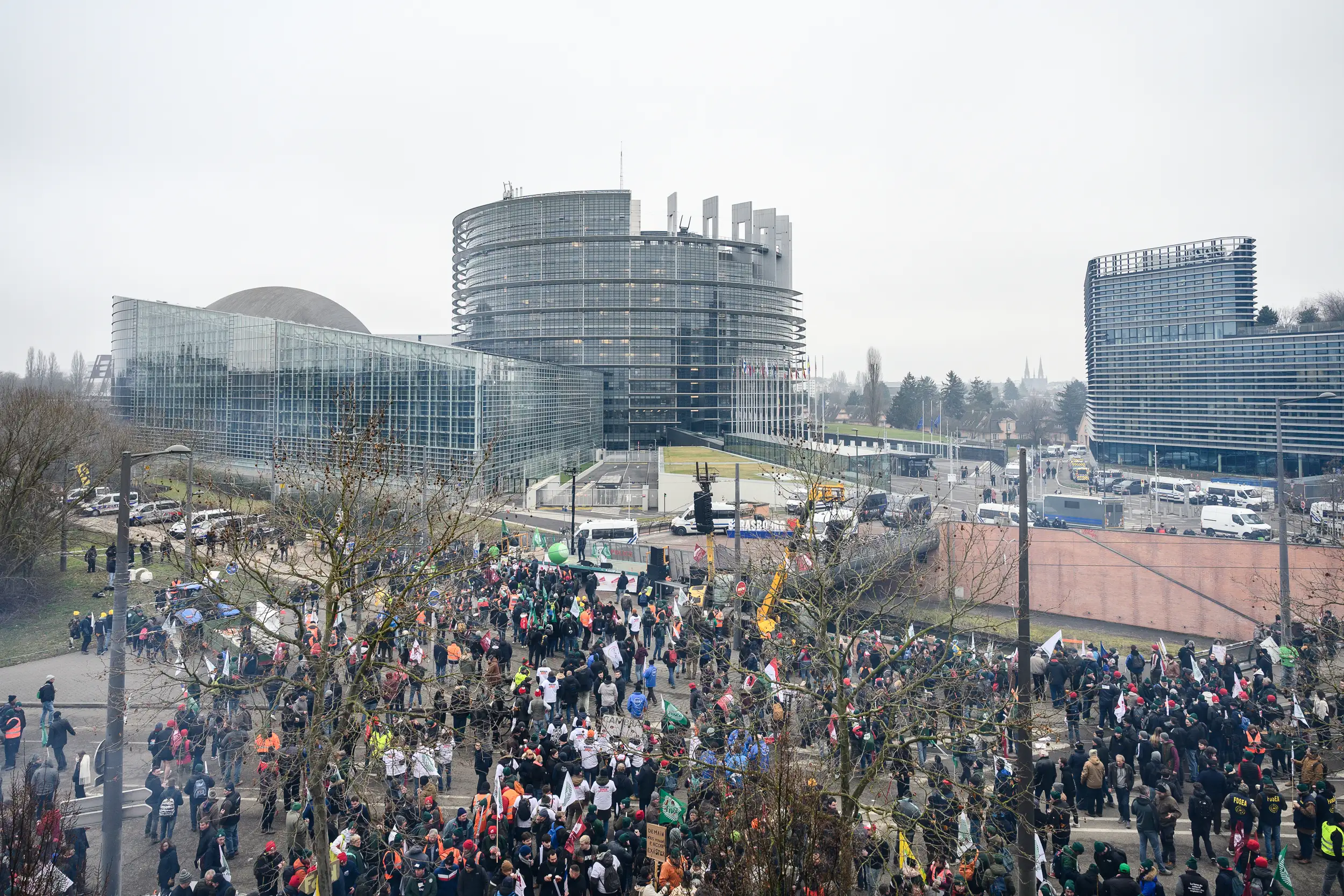 Mobilisation des agriculteurs contre le Mercosur à Strasbourg en 2026, photographie évènement prise par Cyril BECARD