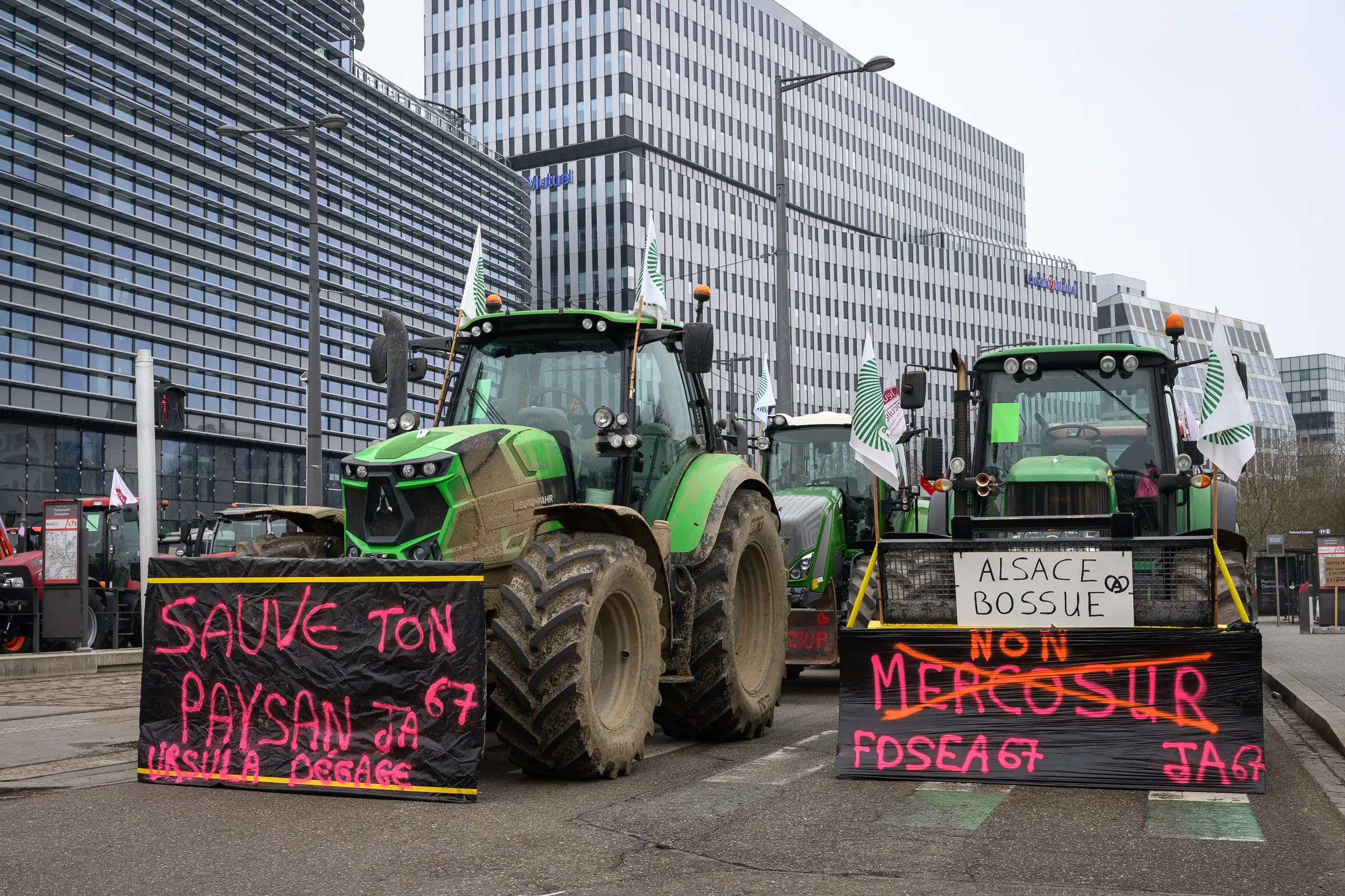 Mobilisation des agriculteurs contre le Mercosur à Strasbourg en 2026, photographie évènement prise par Cyril BECARD