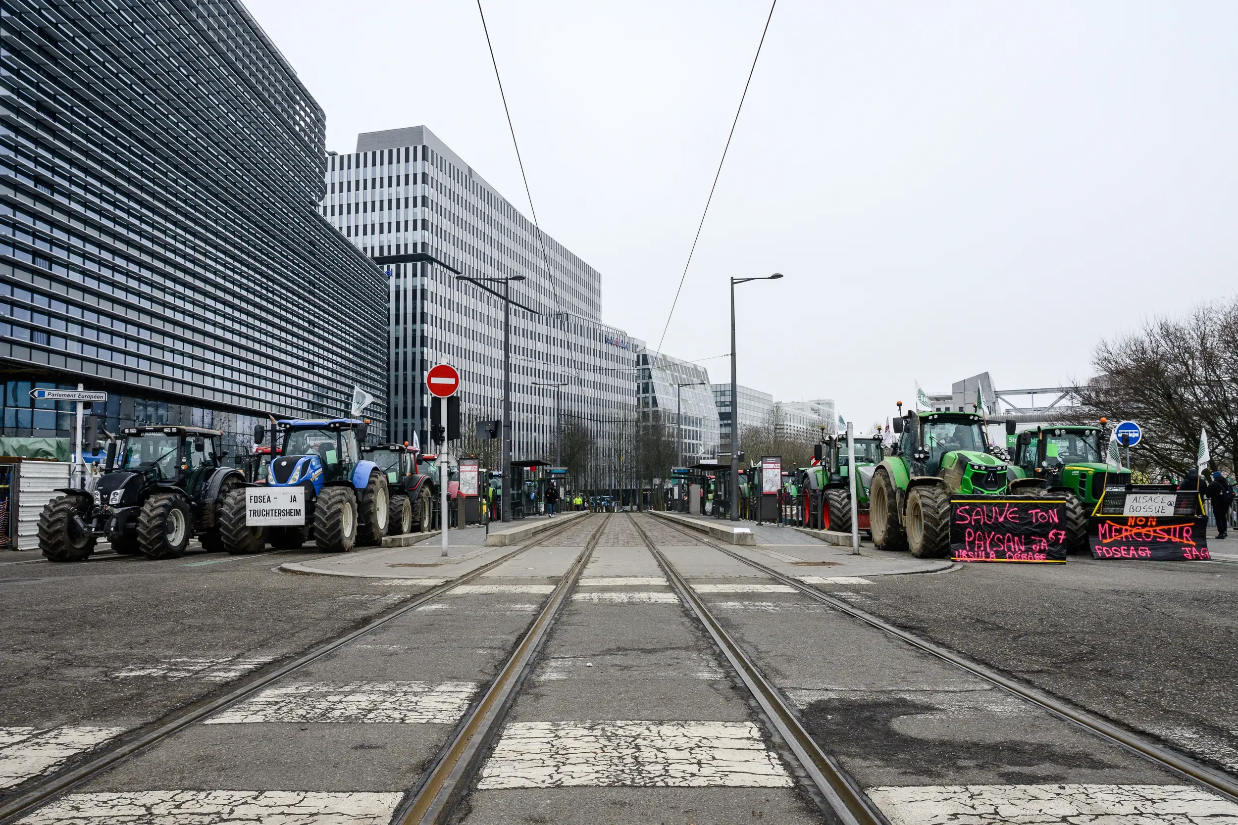 Mobilisation des agriculteurs contre le Mercosur à Strasbourg en 2026, photographie évènement prise par Cyril BECARD