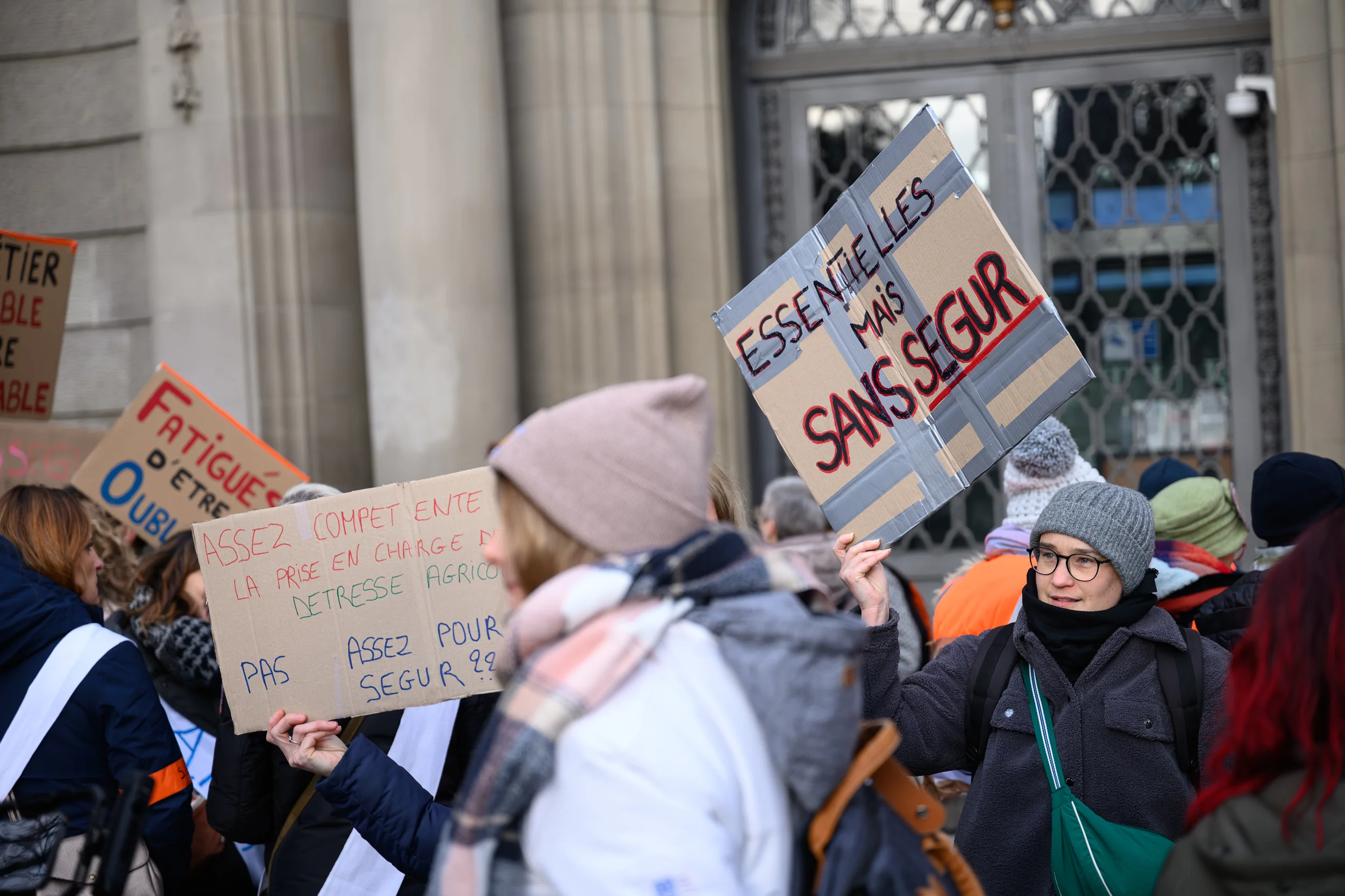 Mobilisation des travailleurs sociaux oubliés de la prime Ségur à Strasbourg en 2026, photographie évènement prise par Cyril BECARD