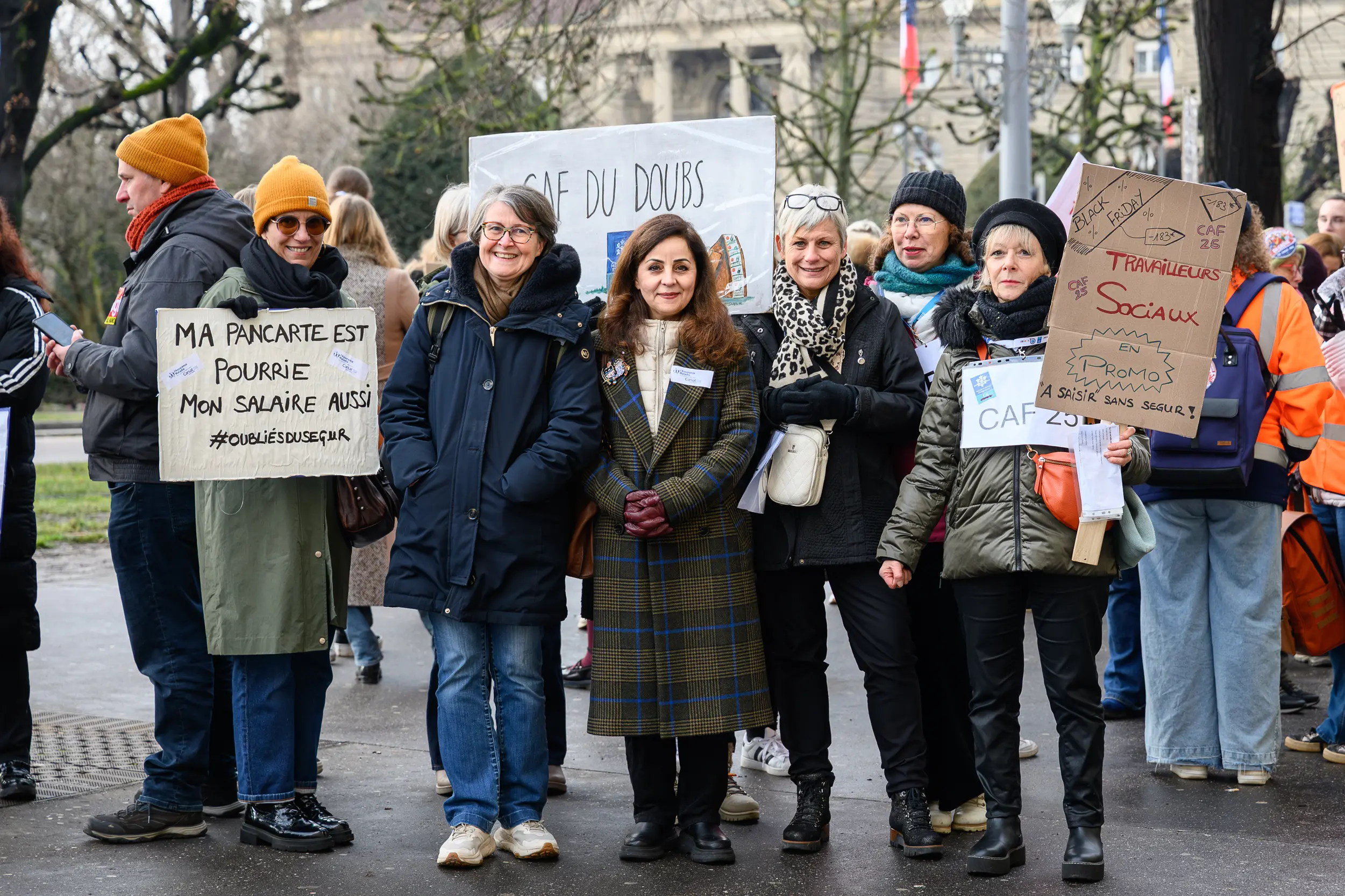 Mobilisation des travailleurs sociaux oubliés de la prime Ségur à Strasbourg en 2026, photographie évènement prise par Cyril BECARD
